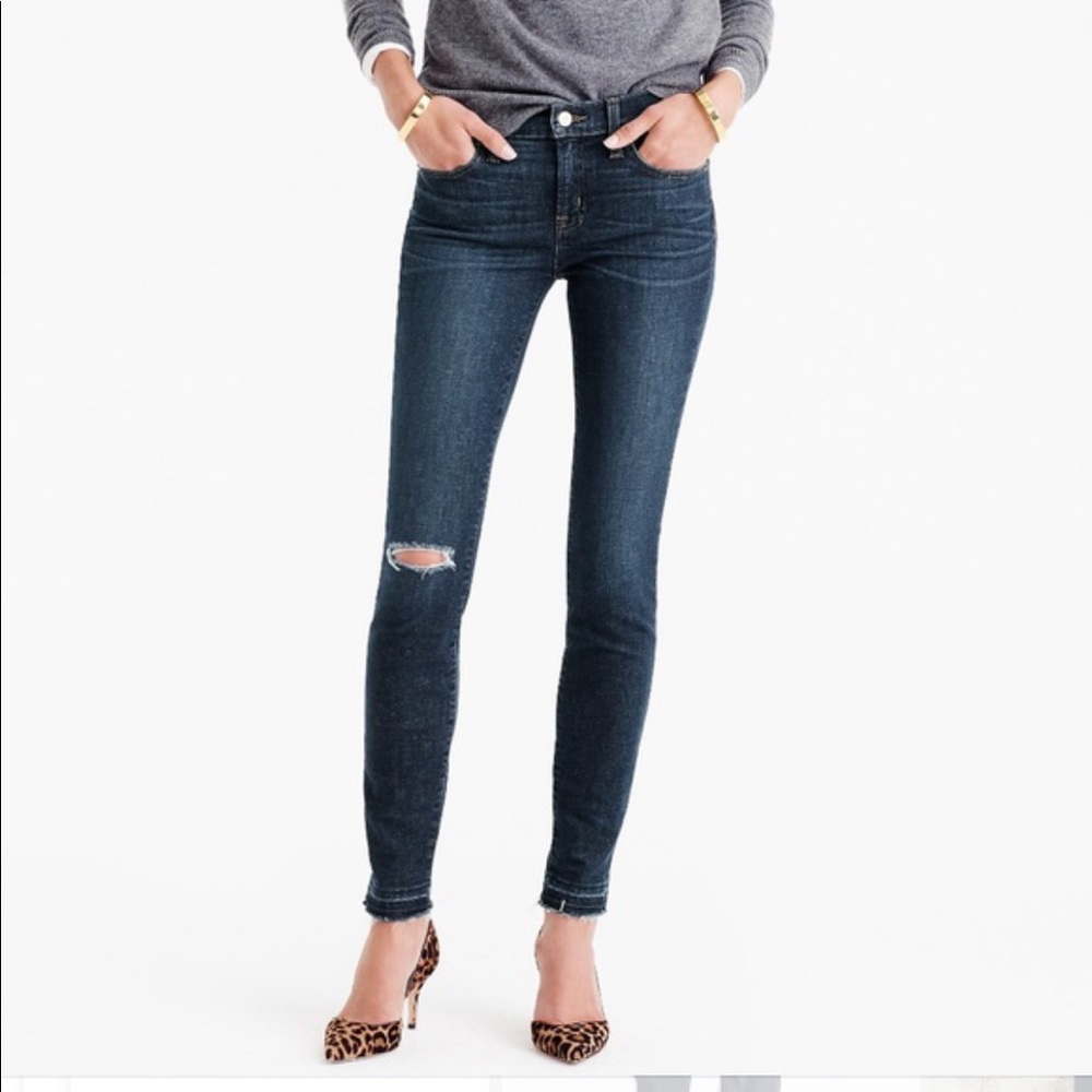 J.Crew Toothpick Released Hem Dark Skinny Jeans 27
